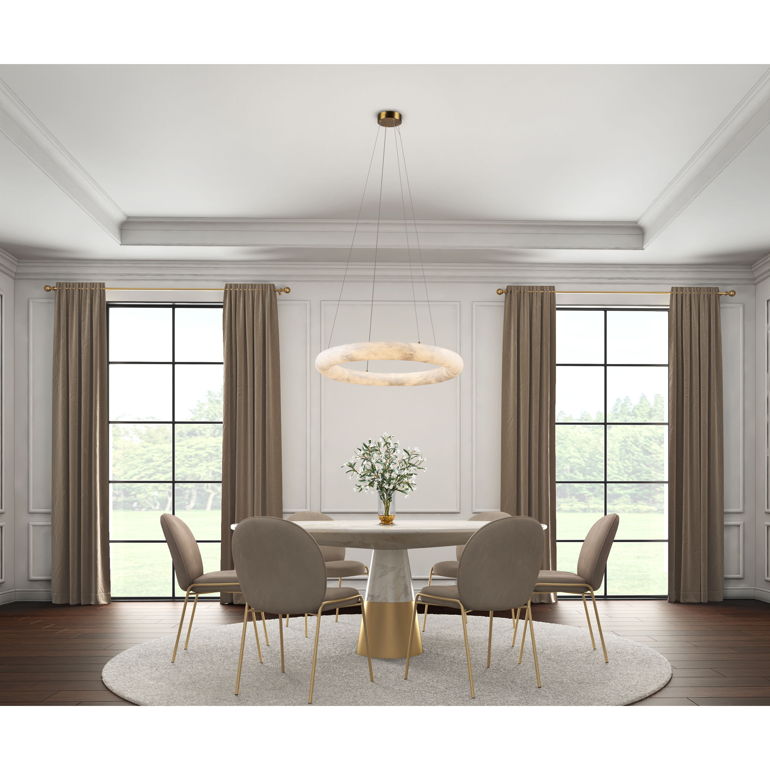 Camila LED 27 inch Brushed Brass Chandelier Ceiling Light