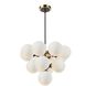 Gem LED 23.22 inch Black and Brushed Brass Chandelier Ceiling Light in White