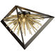 Sunburst LED 20.5 inch Matte Black and Satin Brass Flush Mount Ceiling Light