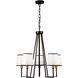 Coco 5 Light 25.6 inch Gold and Black Up Chandelier Ceiling Light