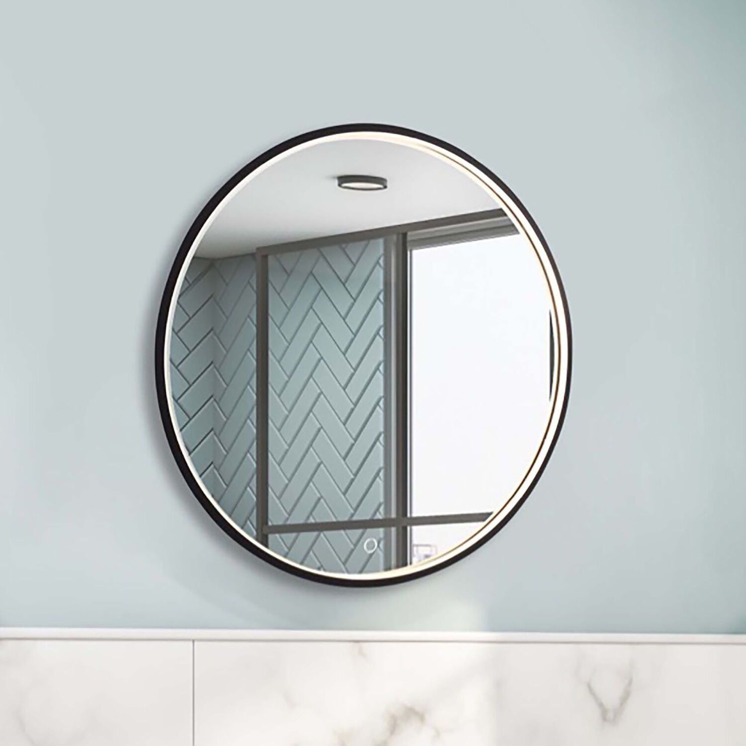 Reflections 23.75 X 23.75 inch Matte Black Wall Mirror