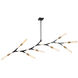 Filiali LED 45.5 inch Black and Harvest Brass Chandelier Ceiling Light