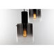 Henley LED 19.75 inch Satin Black and Smoke Glass Chandelier Ceiling Light