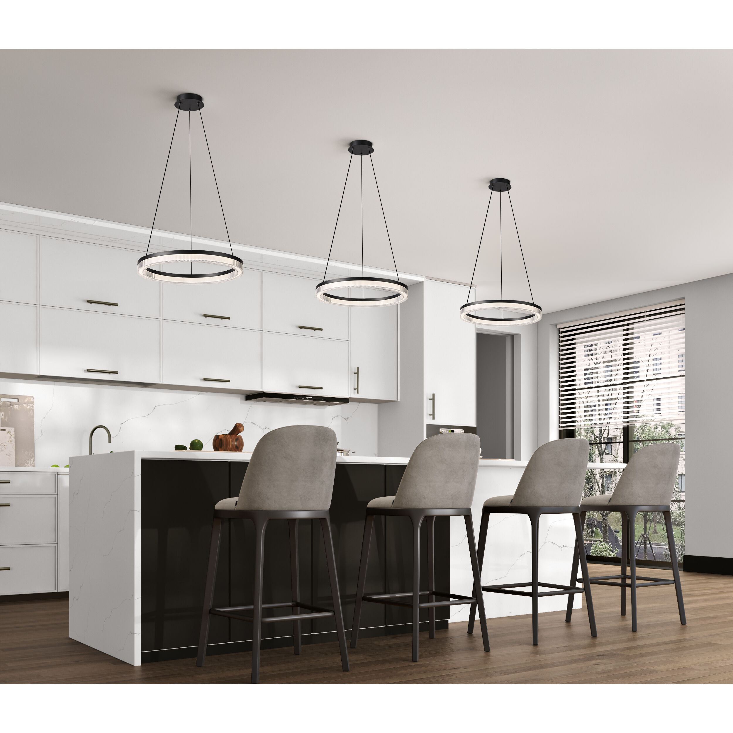 Ari LED 19.7 inch Black Pendant Ceiling Light