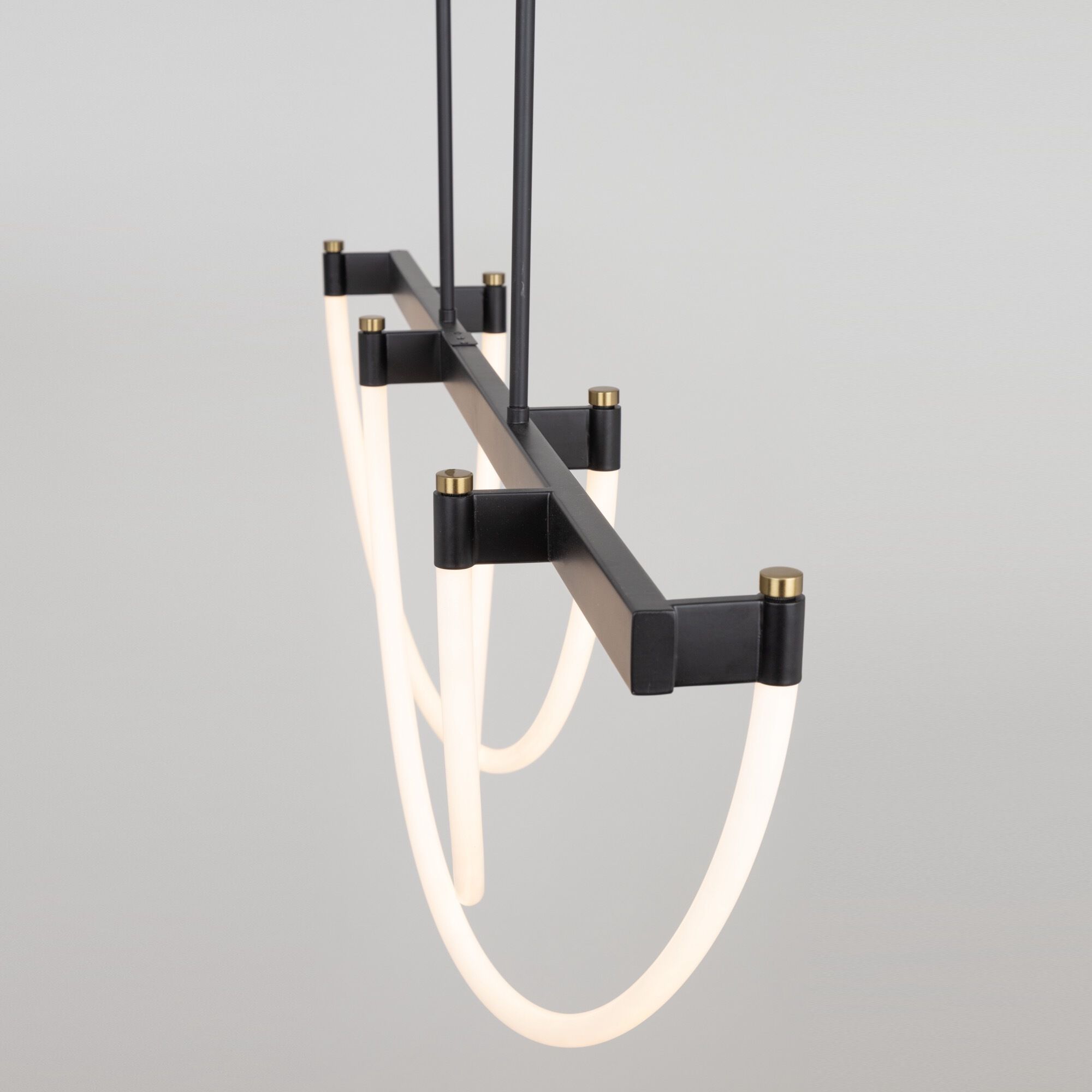 Cascata LED 8 inch Black and Brushed Brass Down Pendant Ceiling Light