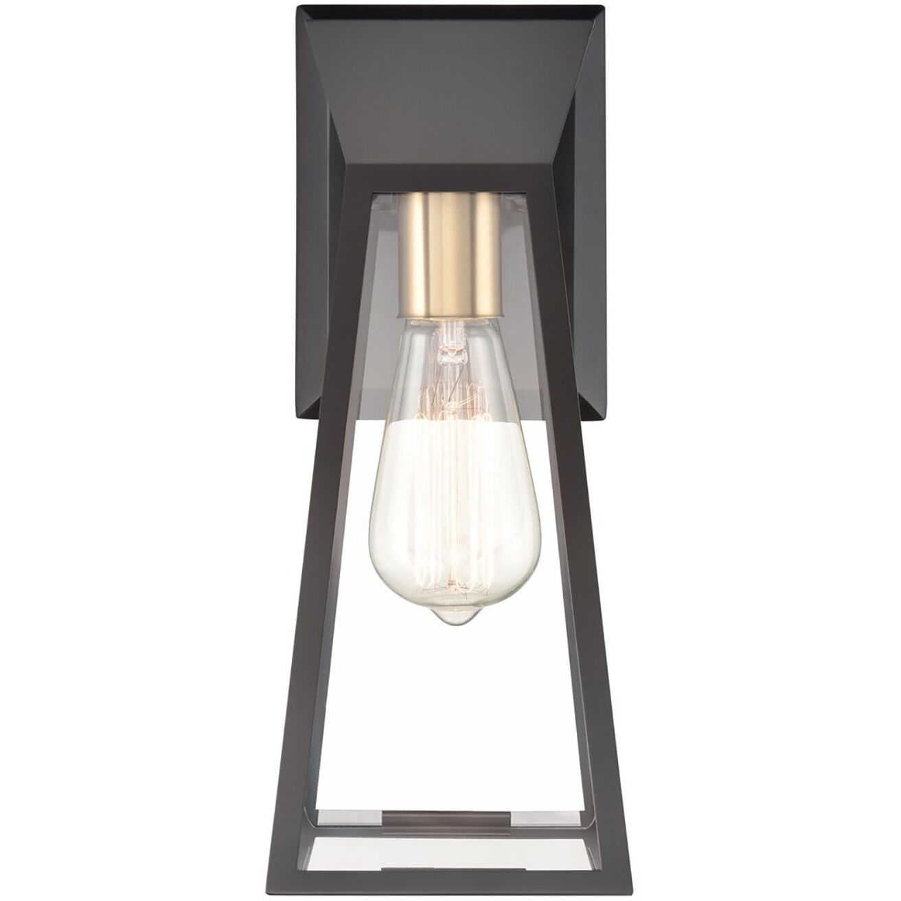 Lucian Wall Sconce Wall Light in Black and Brushed Brass