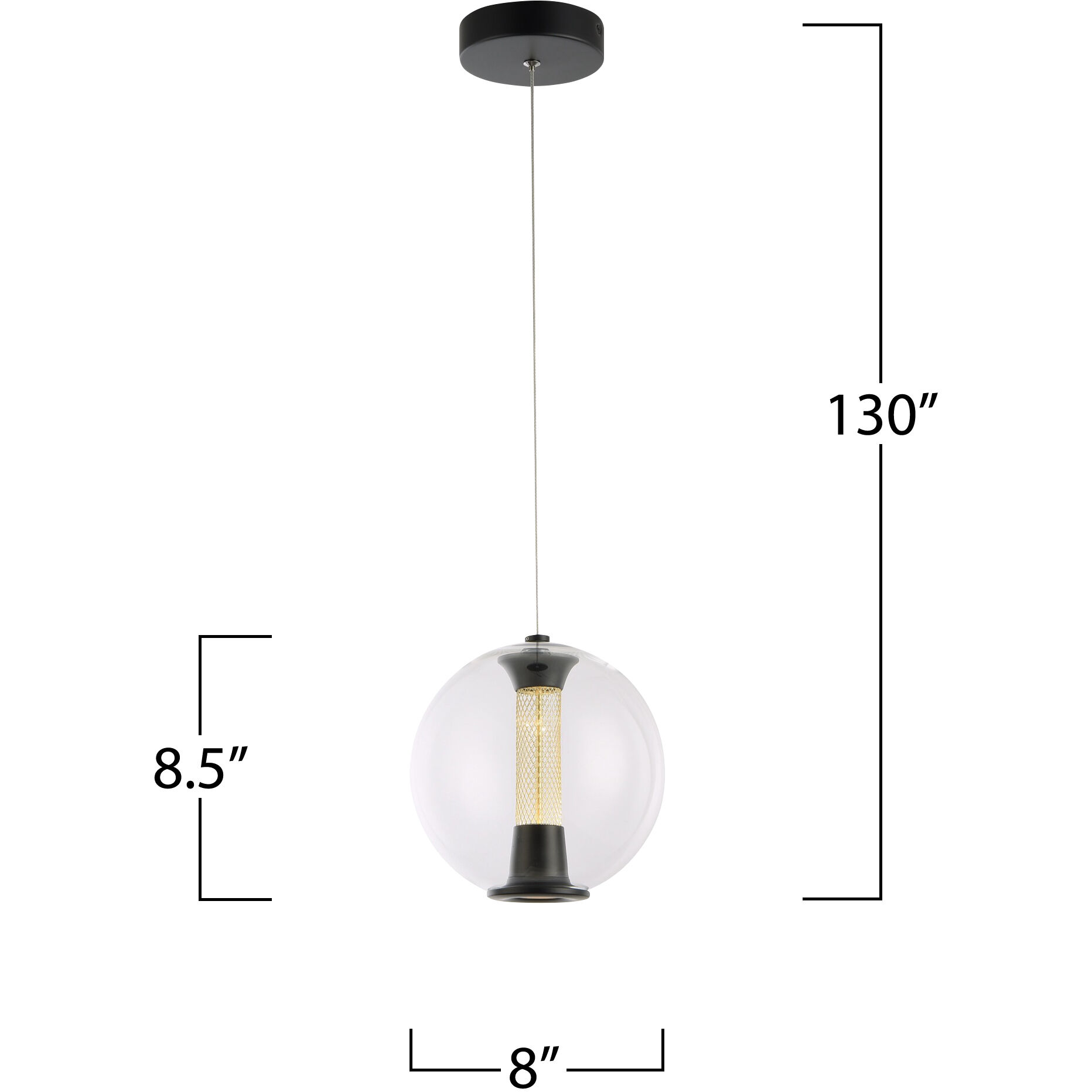 Arlo LED 8 inch Black Pendant Ceiling Light