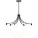 Cascata LED 28 inch Black and Brushed Brass Down Chandelier Ceiling Light