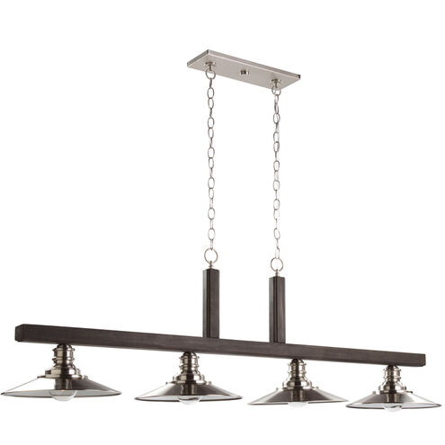 Elements 8 Light 38 inch Black and Polished Nickel Island Light Ceiling Light
