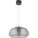 Haze LED 16 inch Black Pendant Ceiling Light in Smoke
