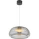 Haze LED 16 inch Black Pendant Ceiling Light in Smoke
