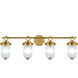 Myla 4 Light 33.75 inch Vintage Brass Bathroom Vanity Wall Light