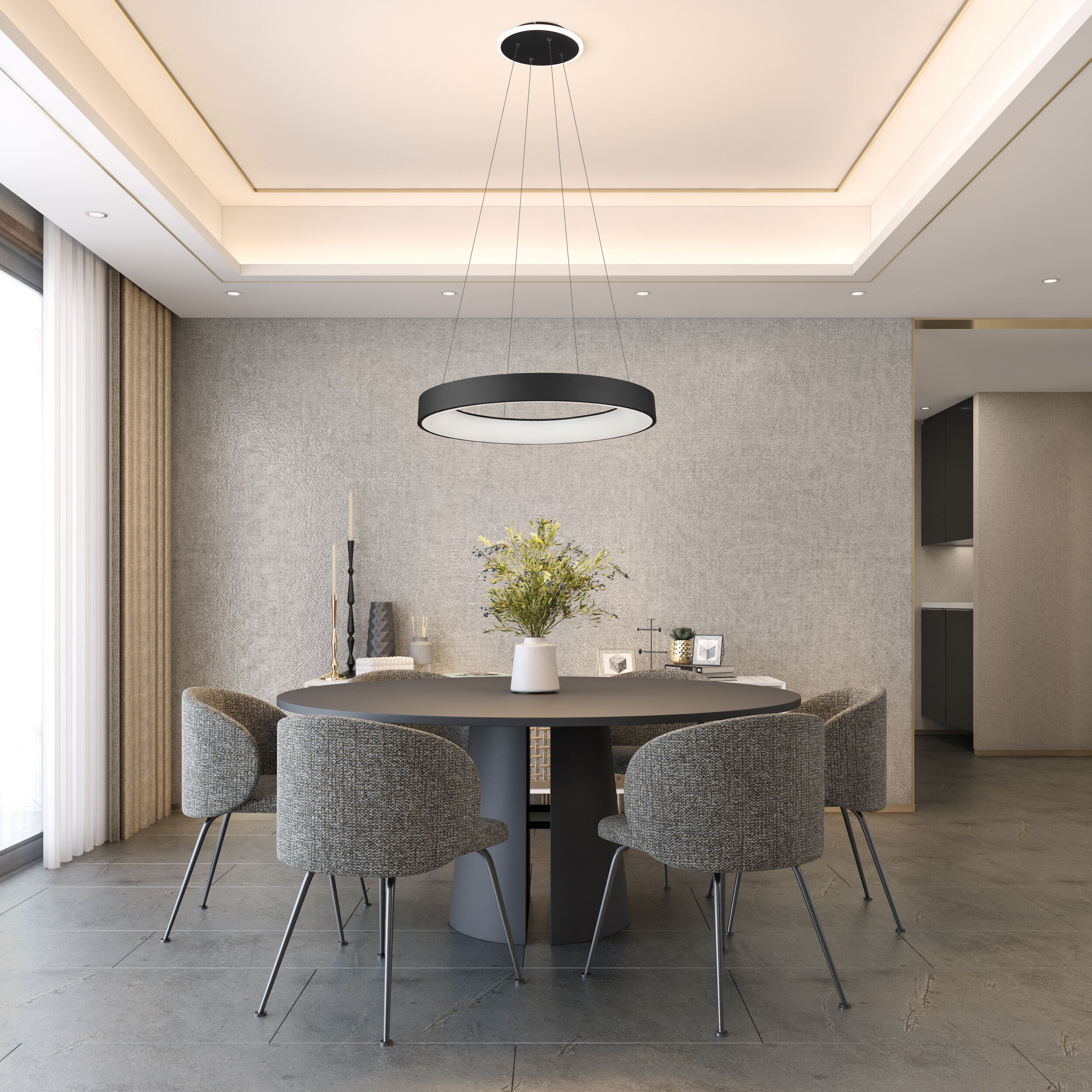 Lazio LED 31.5 inch Black Chandelier Ceiling Light