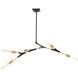 Filiali LED 39.5 inch Black and Harvest Brass Chandelier Ceiling Light