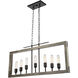 Gatehouse 7 Light 34.5 inch Beach Wood and Black Candle Island Light Ceiling Light