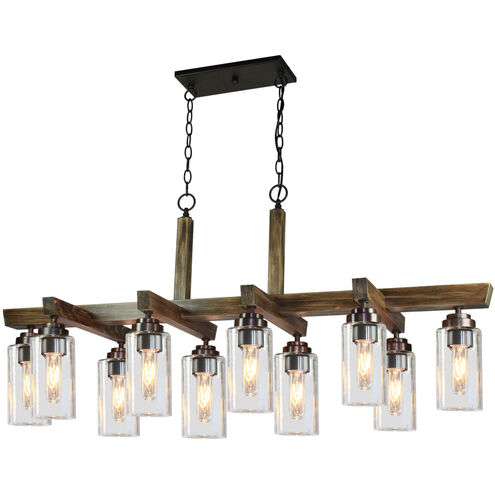 Home Glow 10 Light 17.5 inch Distressed Pine Down Chandelier Ceiling Light