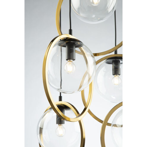 Lugano 5 Light 17 inch Black and Vintage Brass Multi Light Pendant Ceiling Light