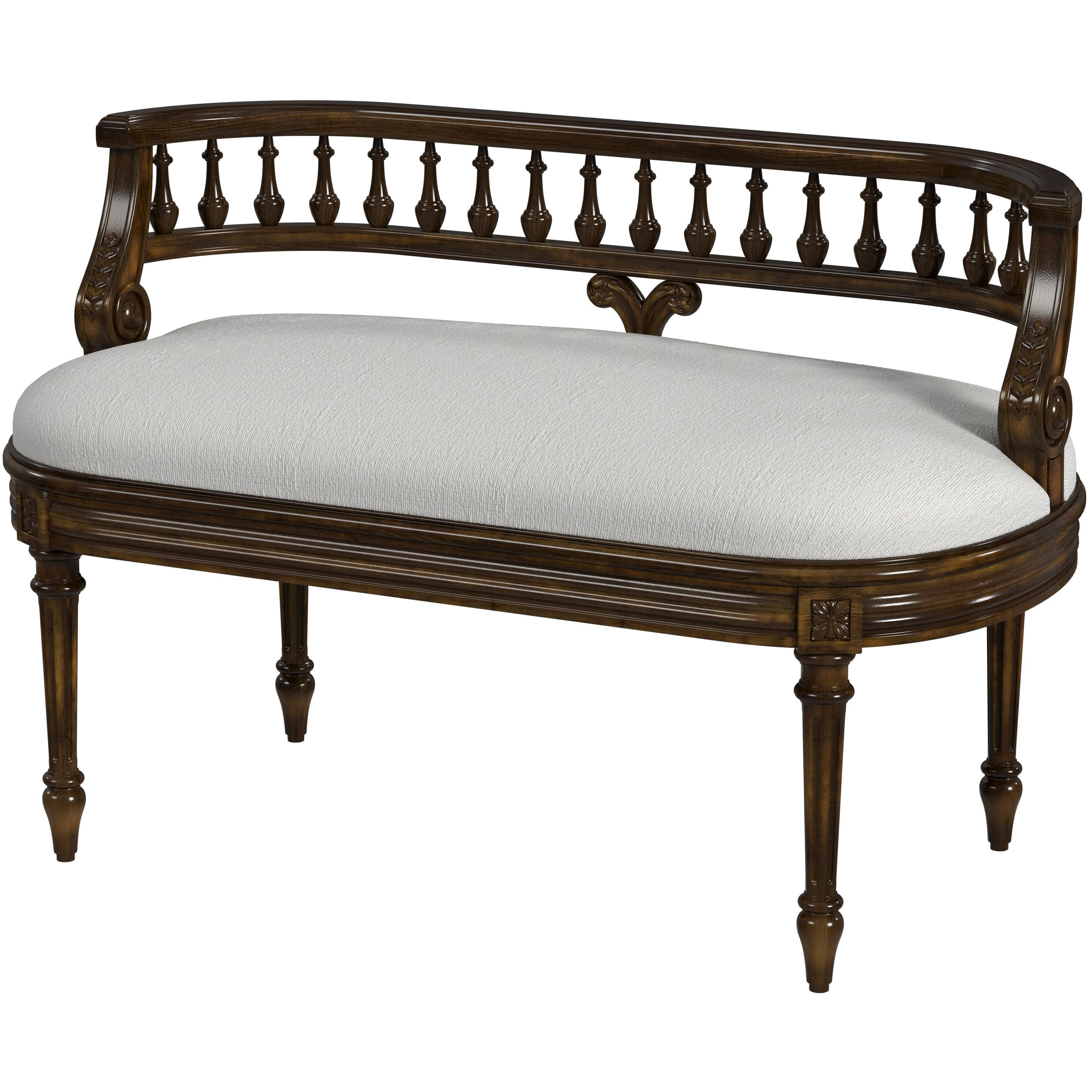 Hathaway 37" Upholstered Bench in Antique Cherry