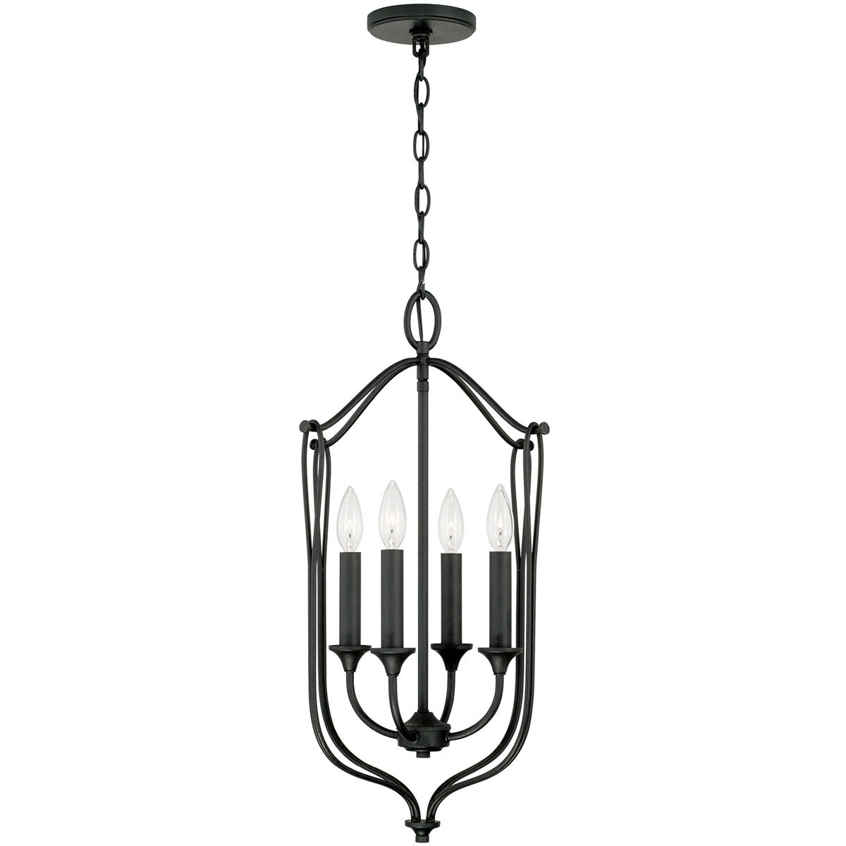 Bentley 4 Light 14.75 inch Black Iron Foyer Light Ceiling Light