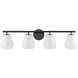 Brooke 4 Light 31.25 inch Black Bathroom Vanity Wall Light