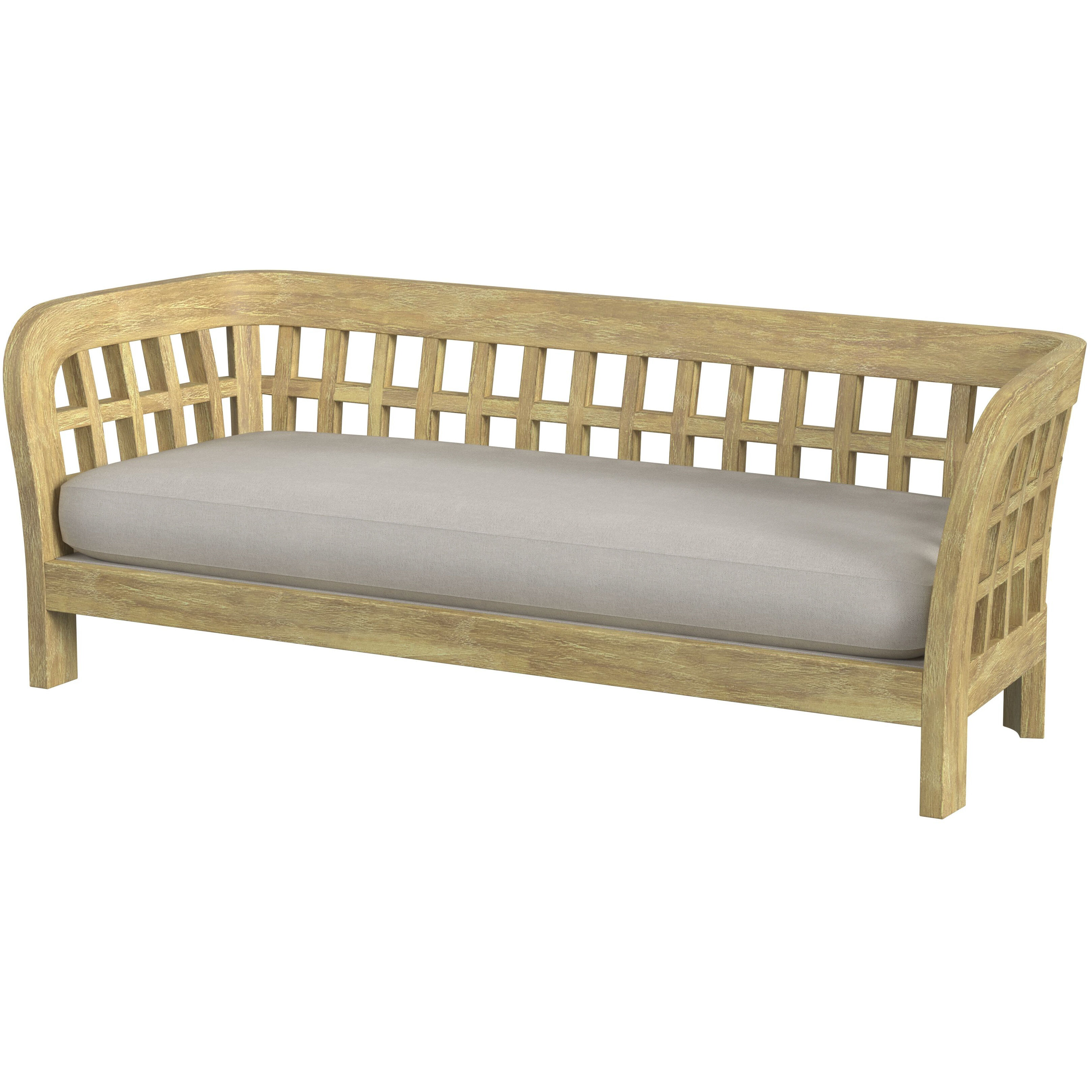 Monhegan Teak Outdoor Sofa in Light Brown