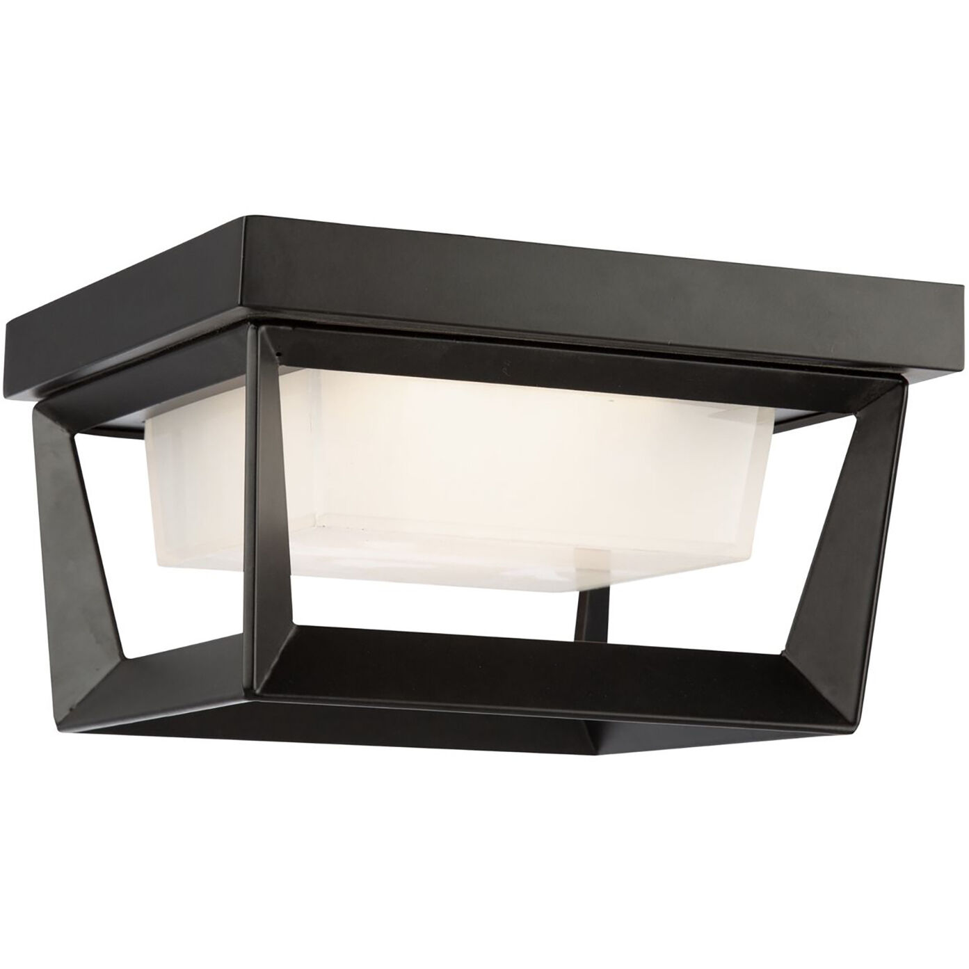 Waterbury LED 9.1 inch Black Outdoor Flush Mount, Coach Light