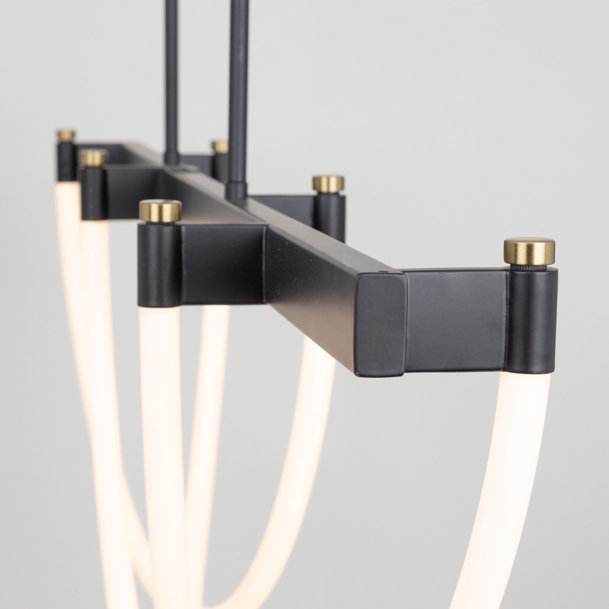 Cascata LED 8 inch Black and Brushed Brass Down Pendant Ceiling Light