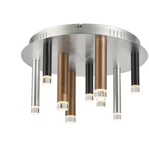 Galiano LED 15.5 inch Black and Copper and Satin Aluminum Flush Mount Ceiling Light in Black/Copper/Satin Aluminum