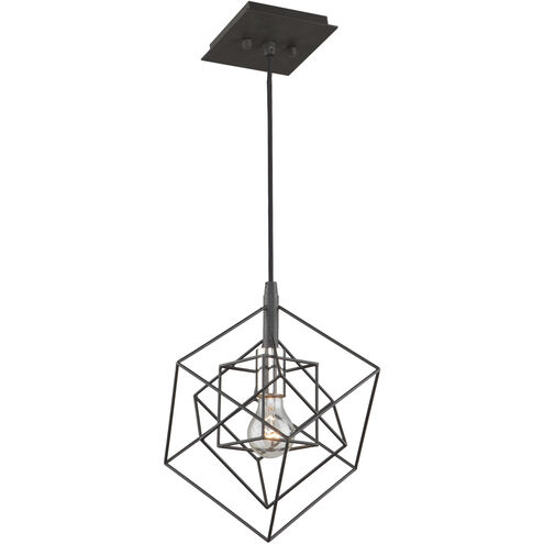 Artistry 1 Light 9.75 inch Matte Black and Polished Nickel Down Pendant Ceiling Light