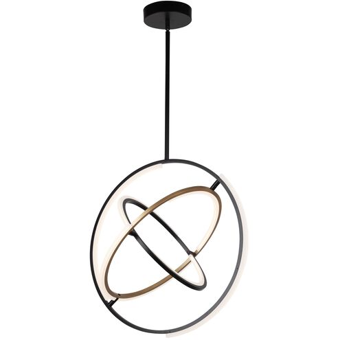 Trilogy 24 inch Black and Brass Pendant Ceiling Light
