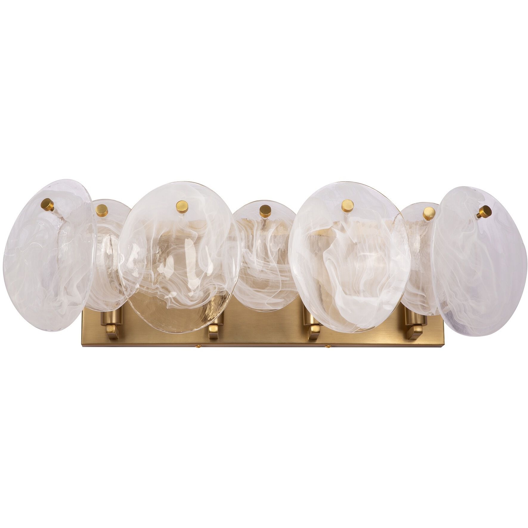 Lily 4 Light 26.26 inch Brushed Brass Bathroom Vanity Wall Light