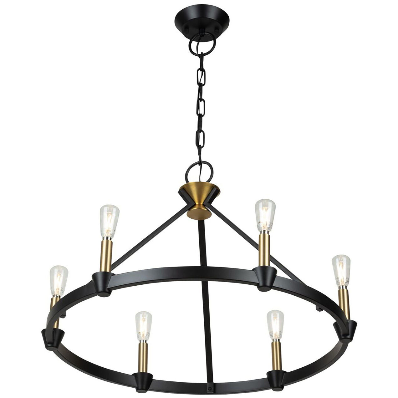 Notting Hill LED 26 inch Black and Brushed Brass Chandelier Ceiling Light