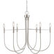 Foundry 6 Light 30.71 inch Brushed Nickel Chandelier Ceiling Light