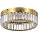 Stella LED 13.75 inch Brushed Brass Flush Mount Ceiling Light in Black and Brass