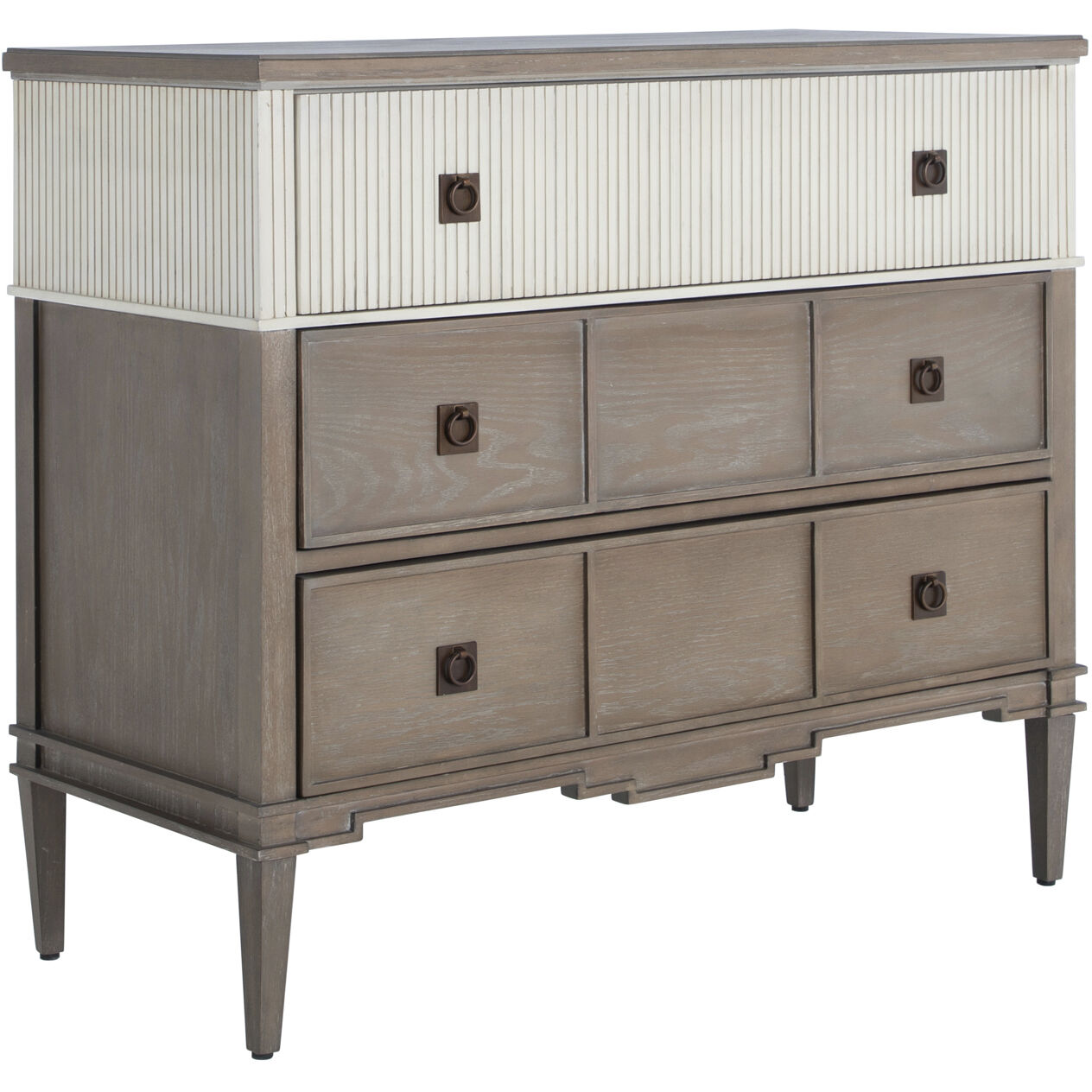 Winslet Sesame White / Cerused Natural Grey / Antique Bronze Chest