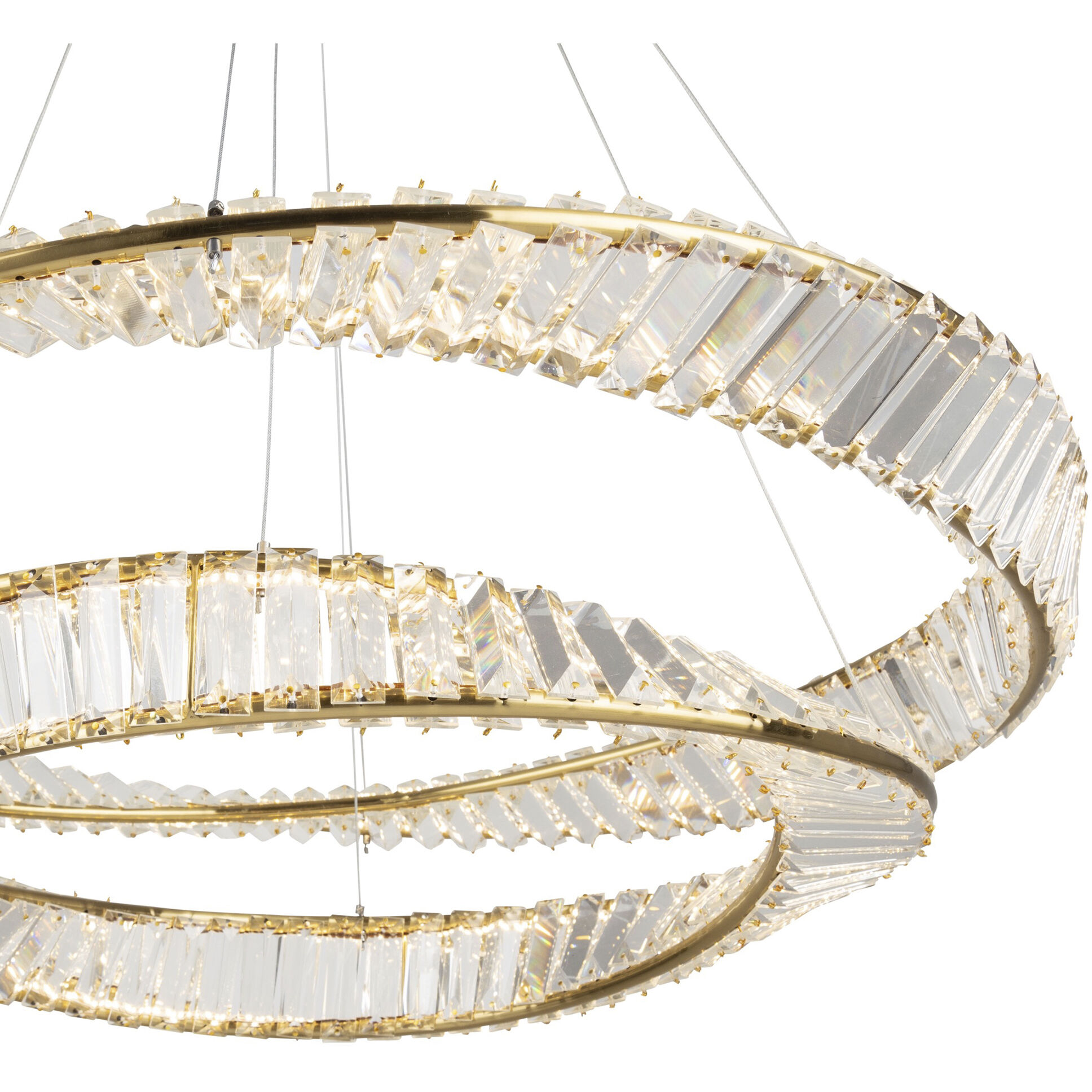 Stella 31.5 inch Brushed Brass Down Chandelier Ceiling Light