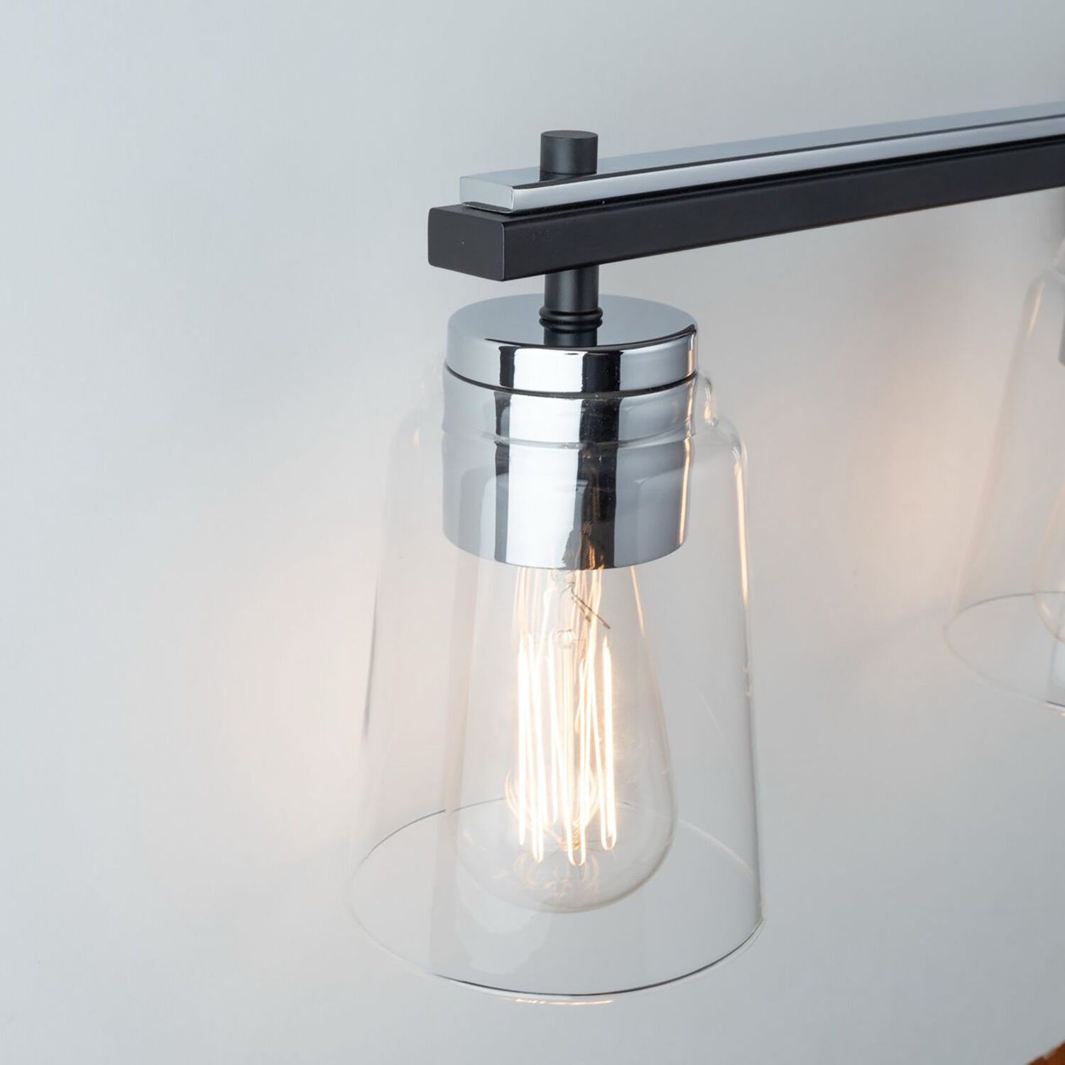 Essex LED 35.25 inch Black and Chrome Bathroom Vanity Wall Light