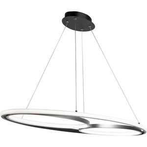 Gemini LED 16.5 inch Black and Nickel Pendant Ceiling Light