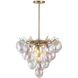 Globo LED 25 inch Brass Chandelier Ceiling Light in Iridescent