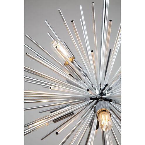 Sunburst LED 19 inch Chrome Chandelier Ceiling Light