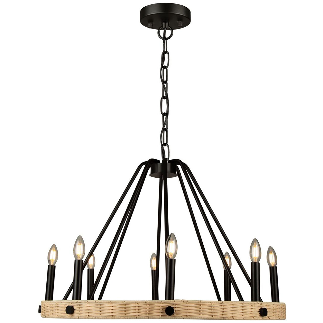 Perris LED 32 inch Black Chandelier Ceiling Light