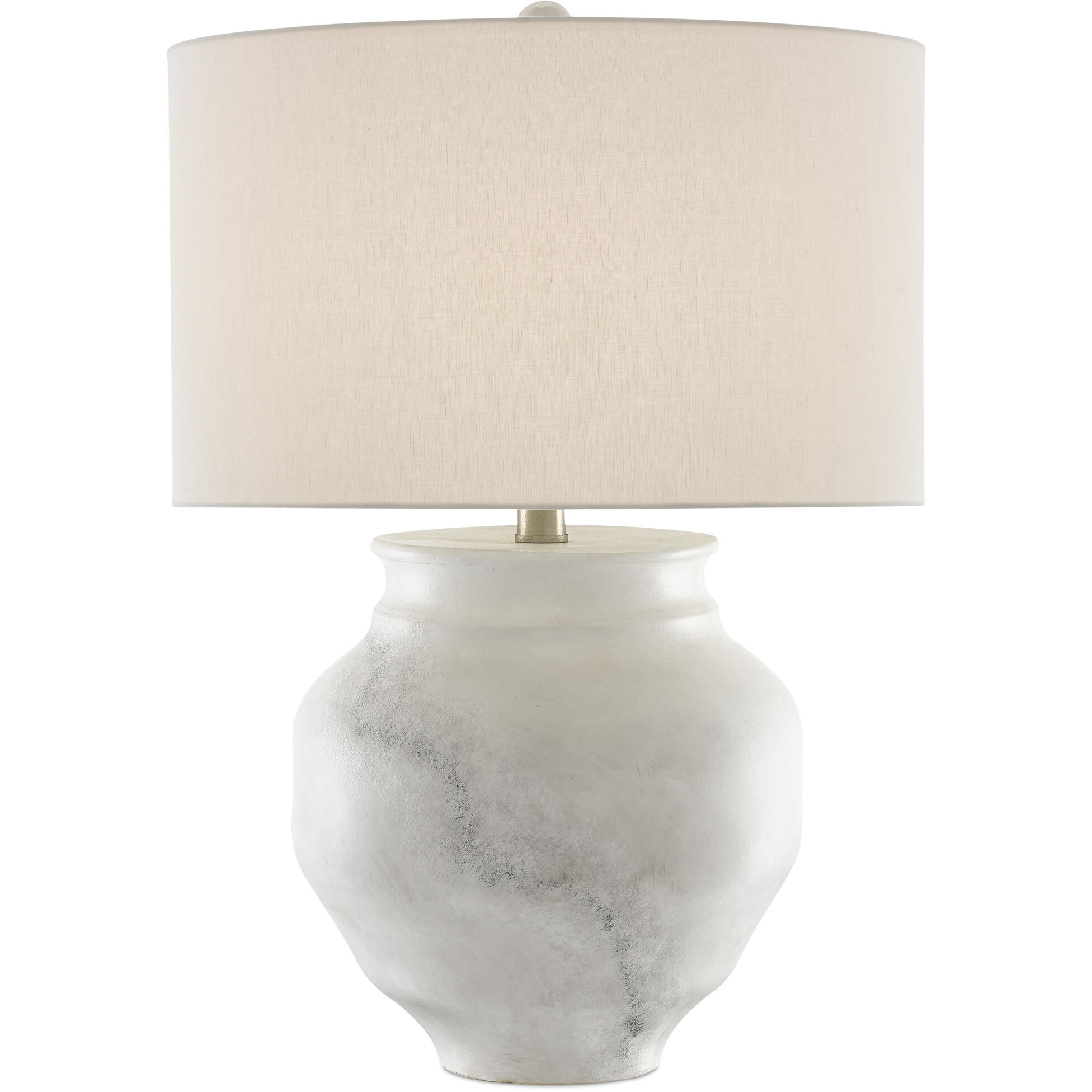 Kalossi 28.5 inch 150 watt Painted White and Gray/Contemporary Silver Leaf Table Lamp Portable Light