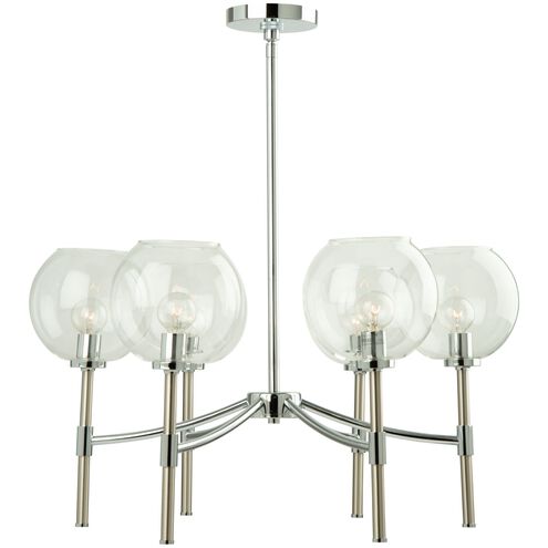 Hamilton 6 Light 27 inch Chrome and Brushed Nickel Up Chandelier Ceiling Light