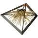 Sunburst LED 20.5 inch Matte Black and Satin Brass Flush Mount Ceiling Light