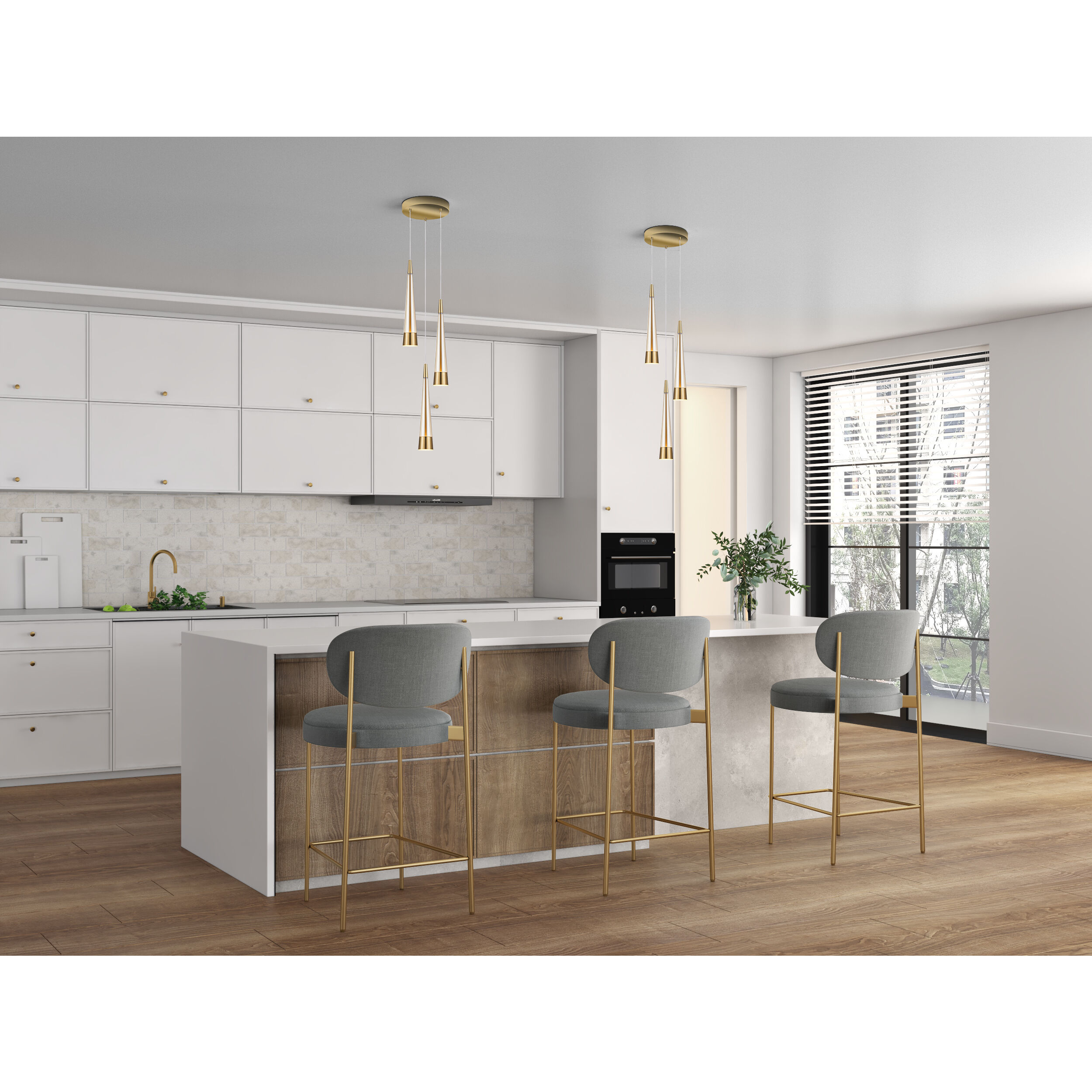 Sunnyvale LED 10 inch Brass Down Pendant Ceiling Light