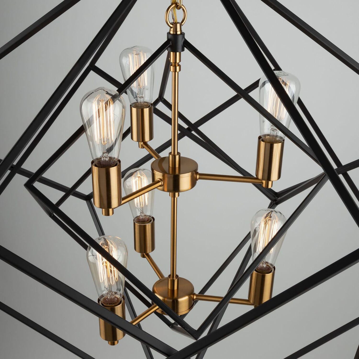 Artistry LED 32 inch Matte Black and Harvest Brass Chandelier Ceiling Light