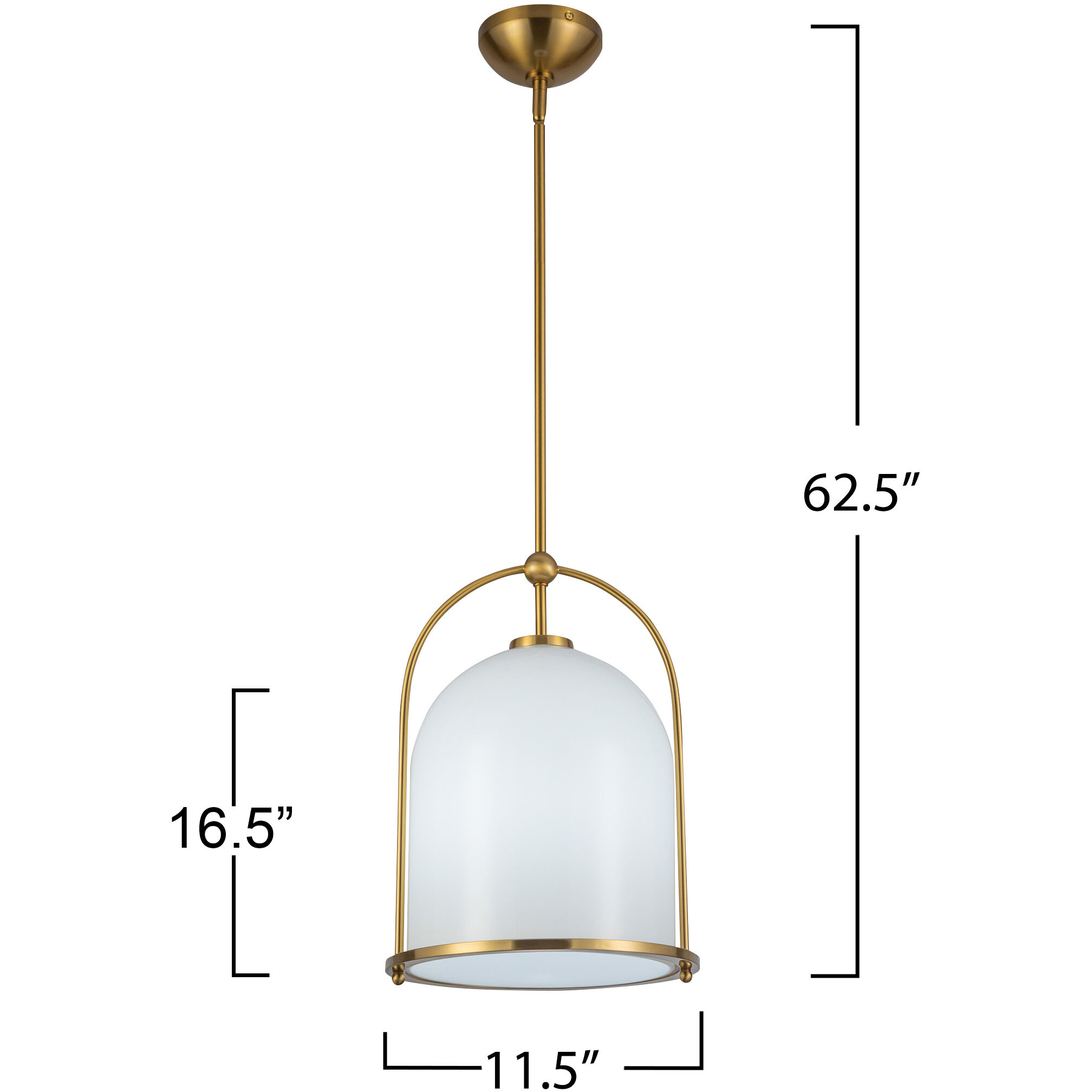 Dahlia 1 Light 11.5 inch Brushed Brass Pendant Ceiling Light