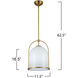 Dahlia 1 Light 11.5 inch Brushed Brass Pendant Ceiling Light