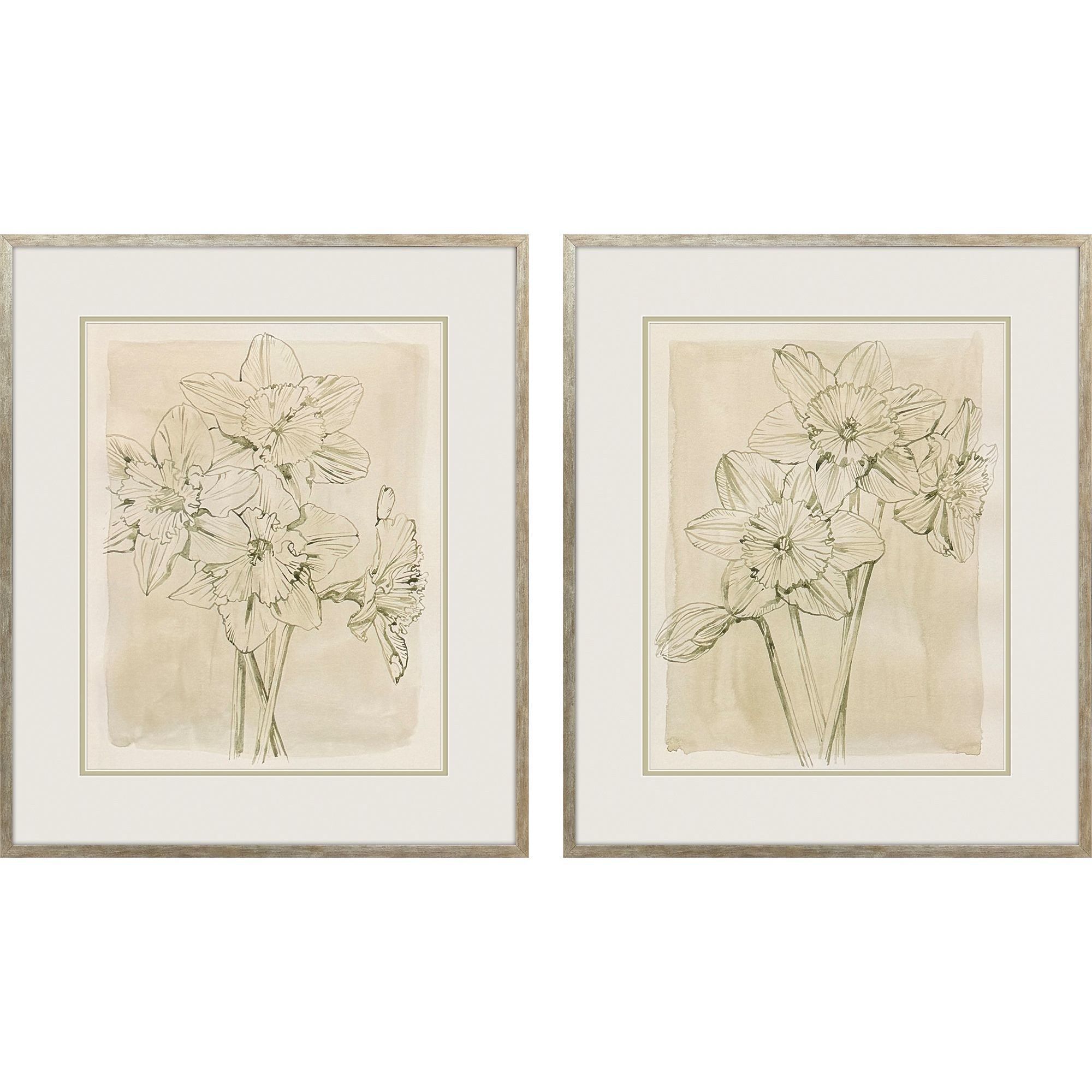 Spring Promises Green and Beige and Neutral Framed Art