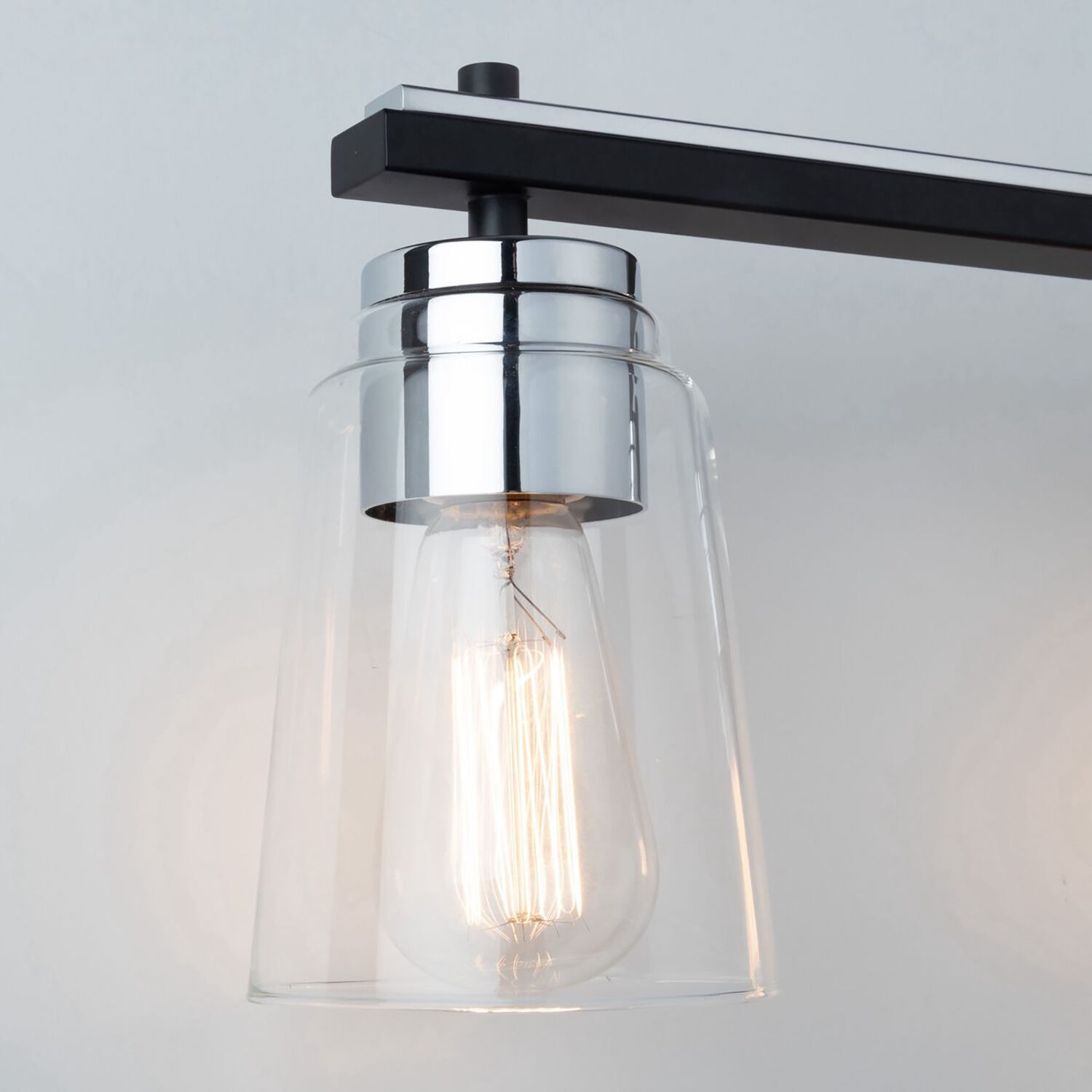 Essex LED 35.25 inch Black and Chrome Bathroom Vanity Wall Light